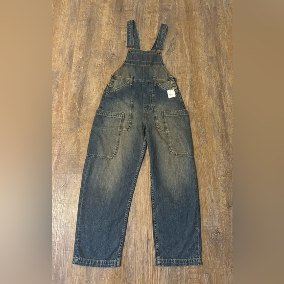 *NWT* FREE PEOPLE WAY BACK DENIM OVERALLS - Picture 4 of 14
